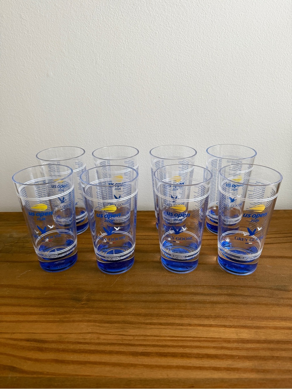 2026 US Open Tennis Grey Goose Honey Deuce Set Of 8 (Eight) Souvenir Cups